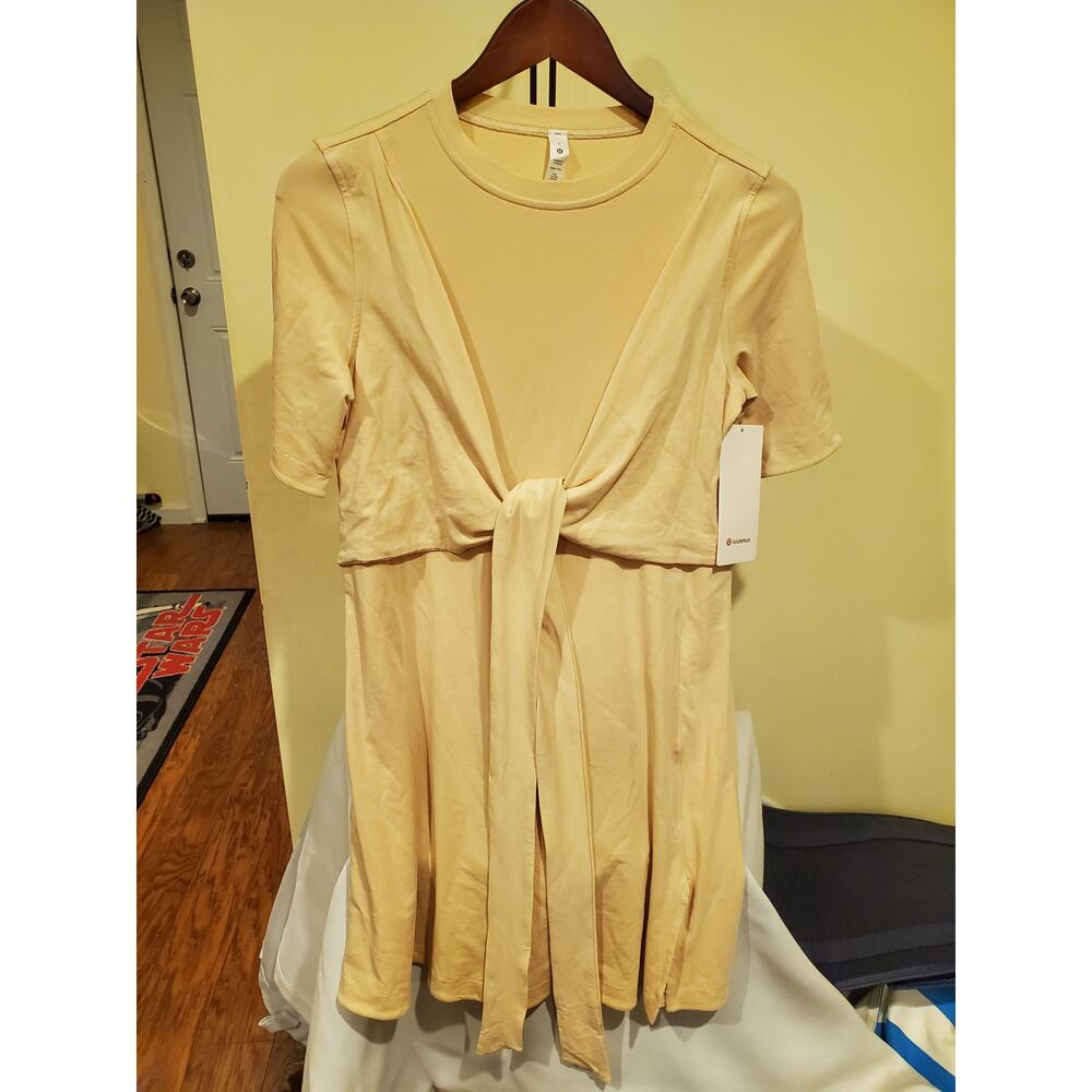 NWT Lululemon T-shirt Wrap Dress Buttercream Yellow